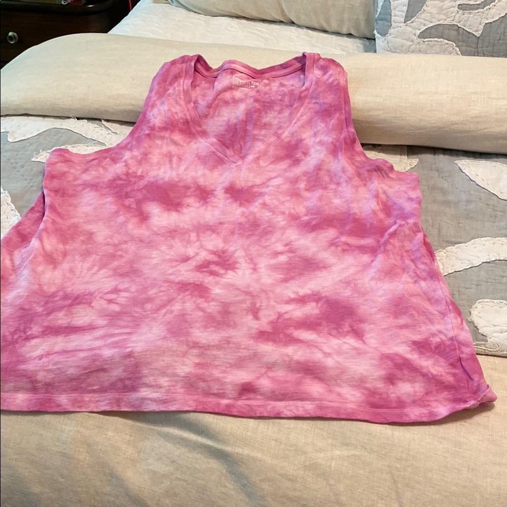 Pink Tie-Dye Sleeveless Top